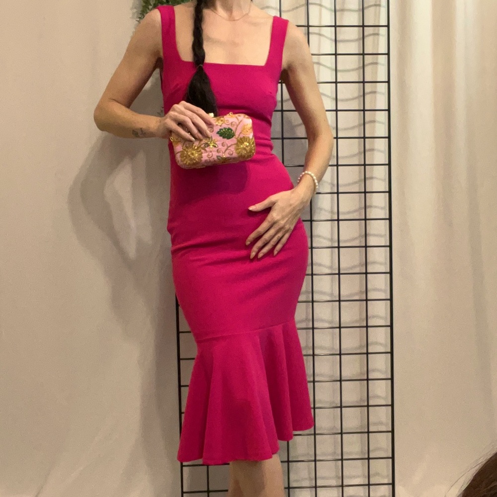 New (tags removed) Lulus size xs pink barbiecore peplum tank top dress